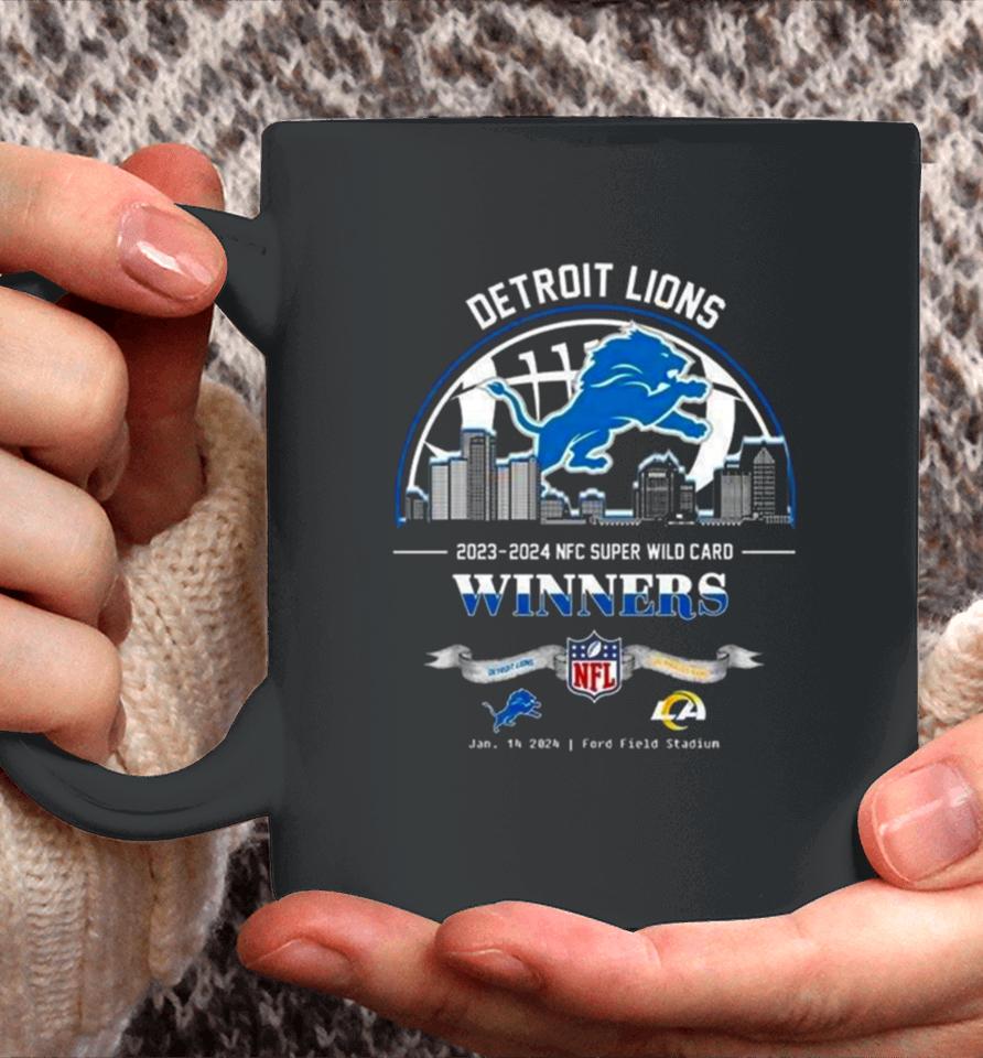 Detroit Lions Winners Season 2023 2024 Nfc Super Wild Card Nfl Divisional Skyline January 14 2024 Ford Field Stadium Coffee Mug