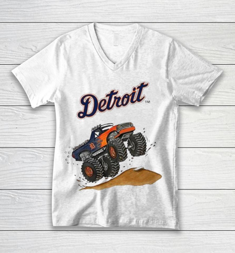 Detroit Tigers Monster Truck Mlb Unisex V-Neck T-Shirt