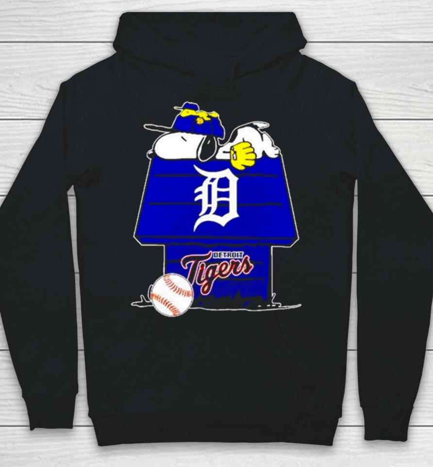 Detroit Tigers Snoopy And Woodstock The Peanuts Baseball Hoodie