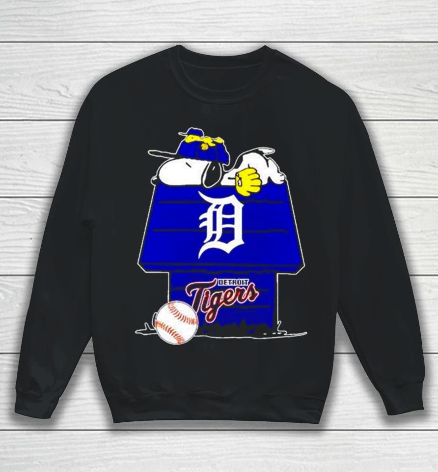 Detroit Tigers Snoopy And Woodstock The Peanuts Baseball Sweatshirt