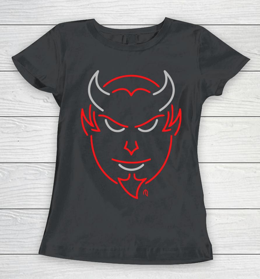 Devil Face Neon Women T-Shirt