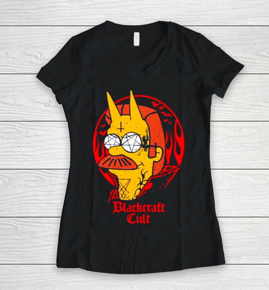 Devil Flanders Did I Hear Someone Wanted To Sell Their Soul Women V-Neck T-Shirt