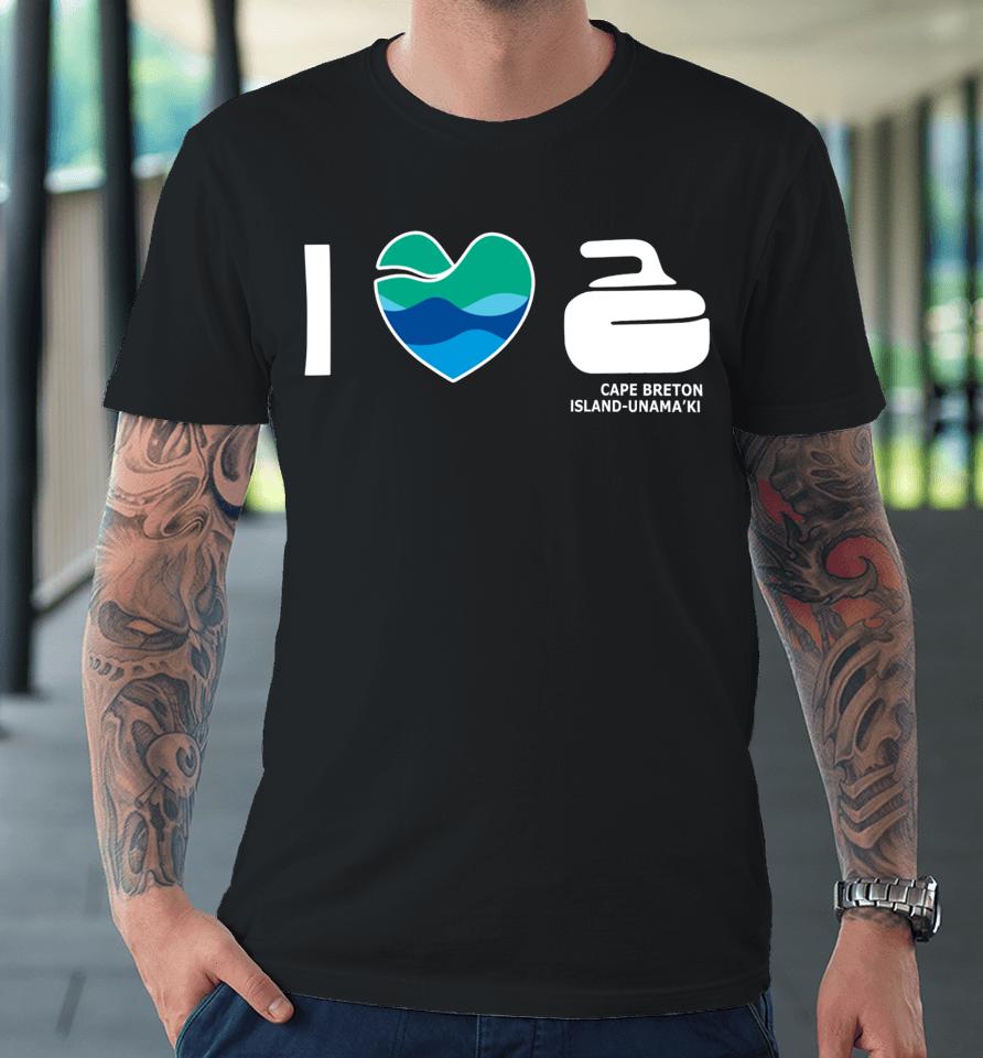 Devin Heroux I Love Curling Cape Breton Island-Unama’ki Premium T-Shirt