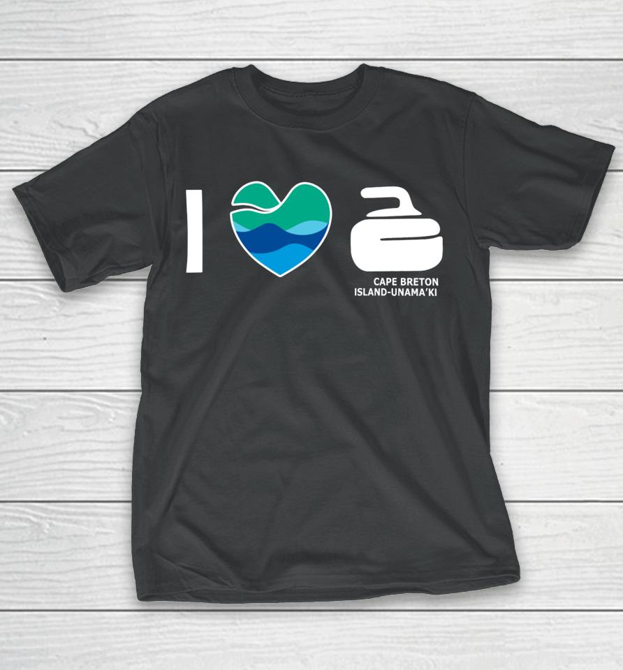 Devin Heroux I Love Curling Cape Breton Island-Unama’ki T-Shirt