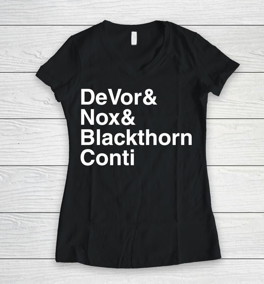 Devor And Nox And Blackthorn Conti Women V-Neck T-Shirt