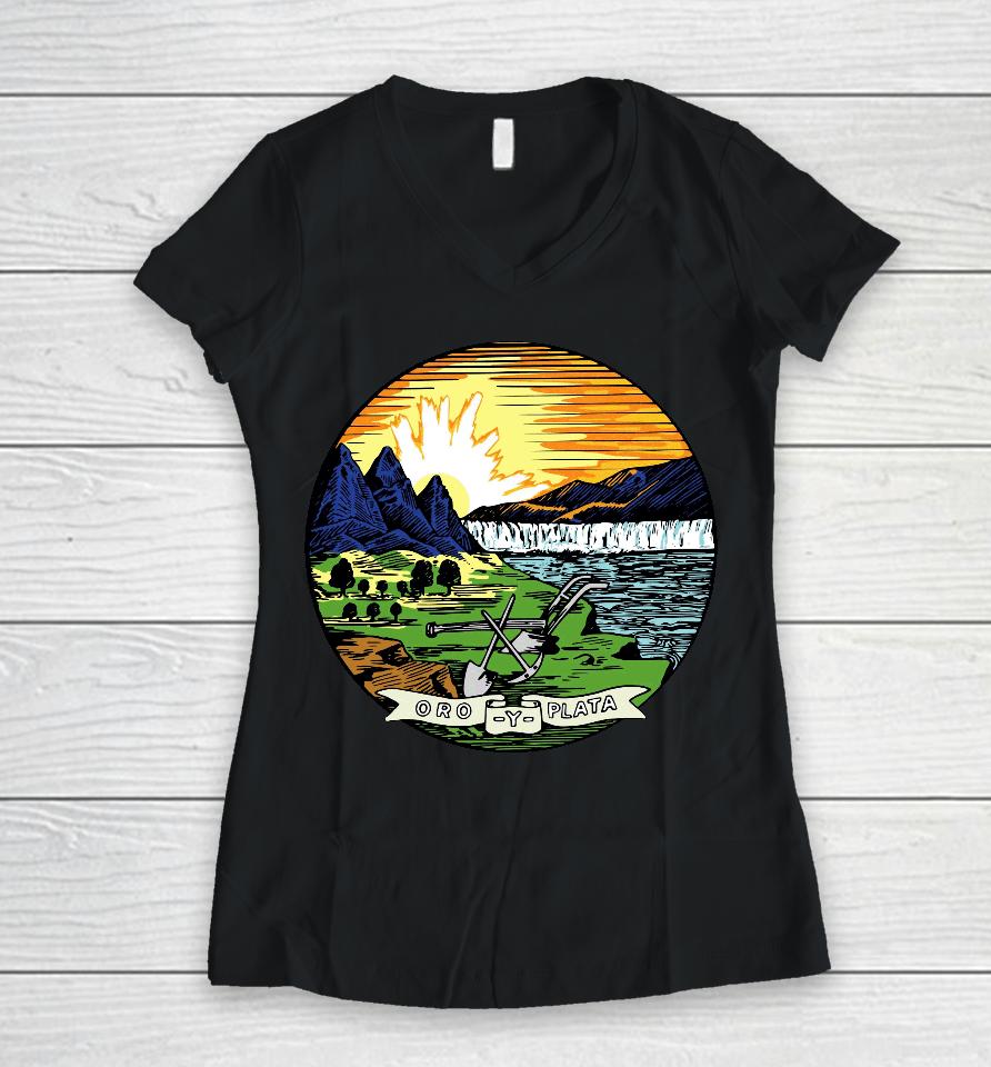 Dexerto Oro Y Plata Montana Women V-Neck T-Shirt