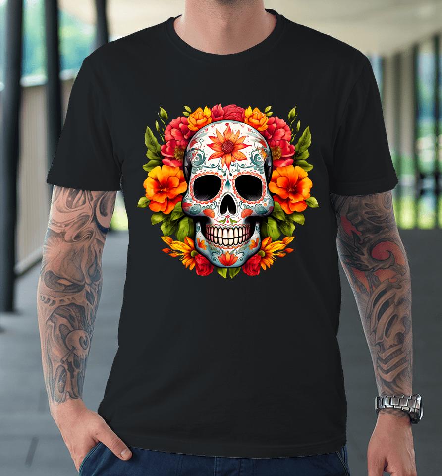 Dia De Los Muertos Sugar Skull La Catrina Premium T-Shirt