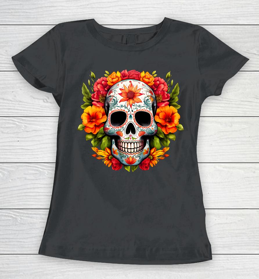 Dia De Los Muertos Sugar Skull La Catrina Women T-Shirt