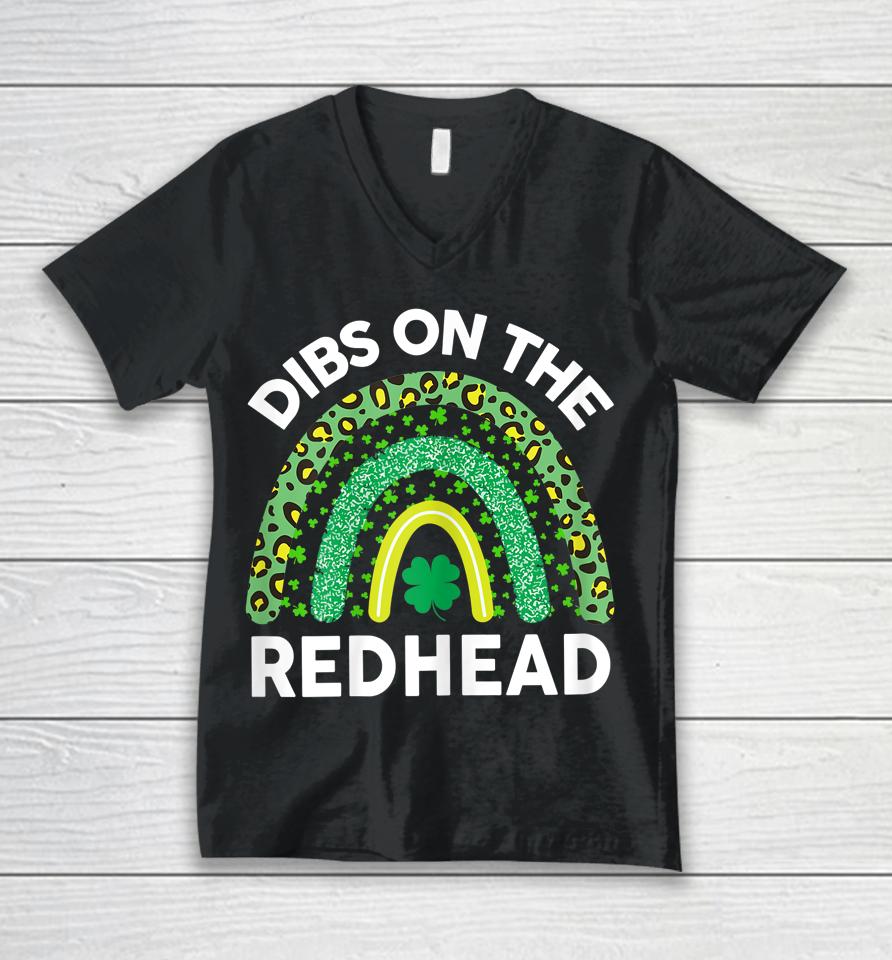 Dibs On The Redhead St Patrick's Day Unisex V-Neck T-Shirt