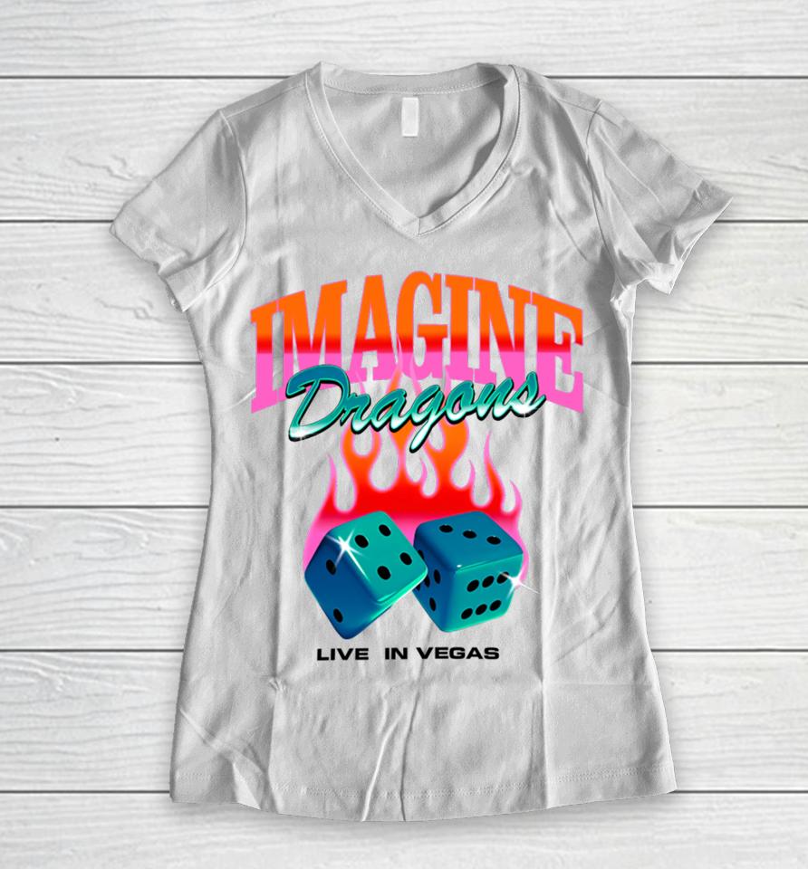 Dice Cube Imagine Dragons Live In Vegas Women V-Neck T-Shirt