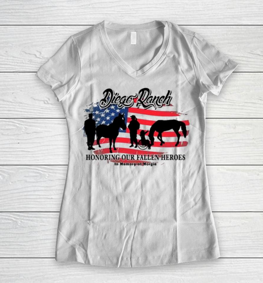 Diego Ranch Honoring Our Fallen Heroes Women V-Neck T-Shirt