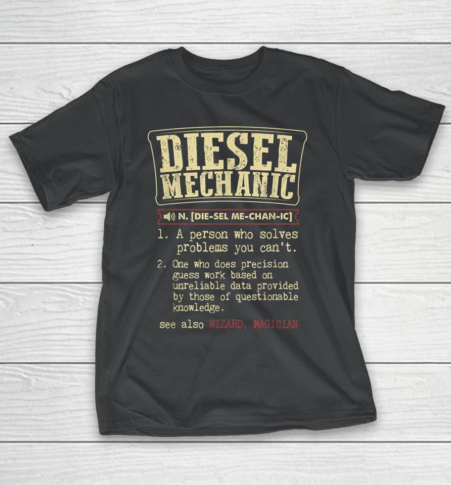 Diesel Mechanic Definition Funny Vintage T-Shirt