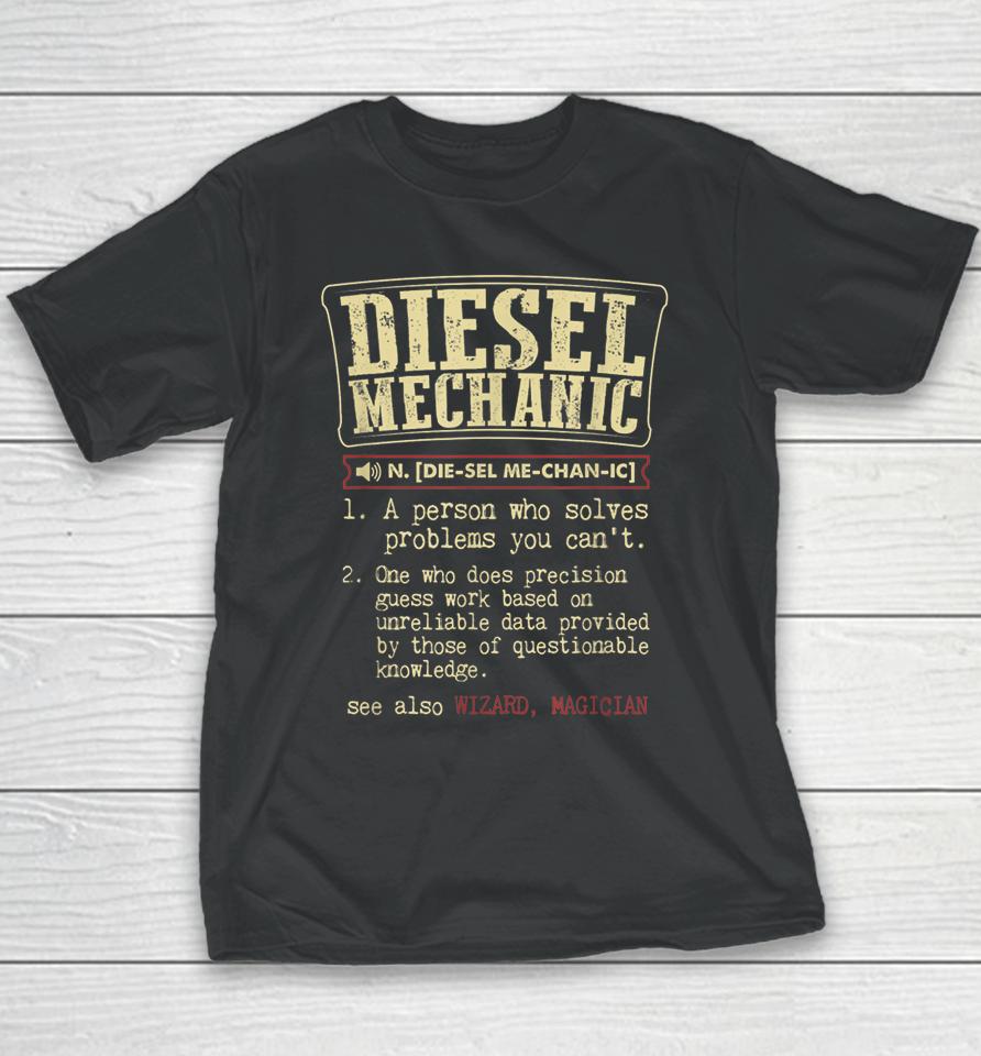 Diesel Mechanic Definition Funny Vintage Youth T-Shirt