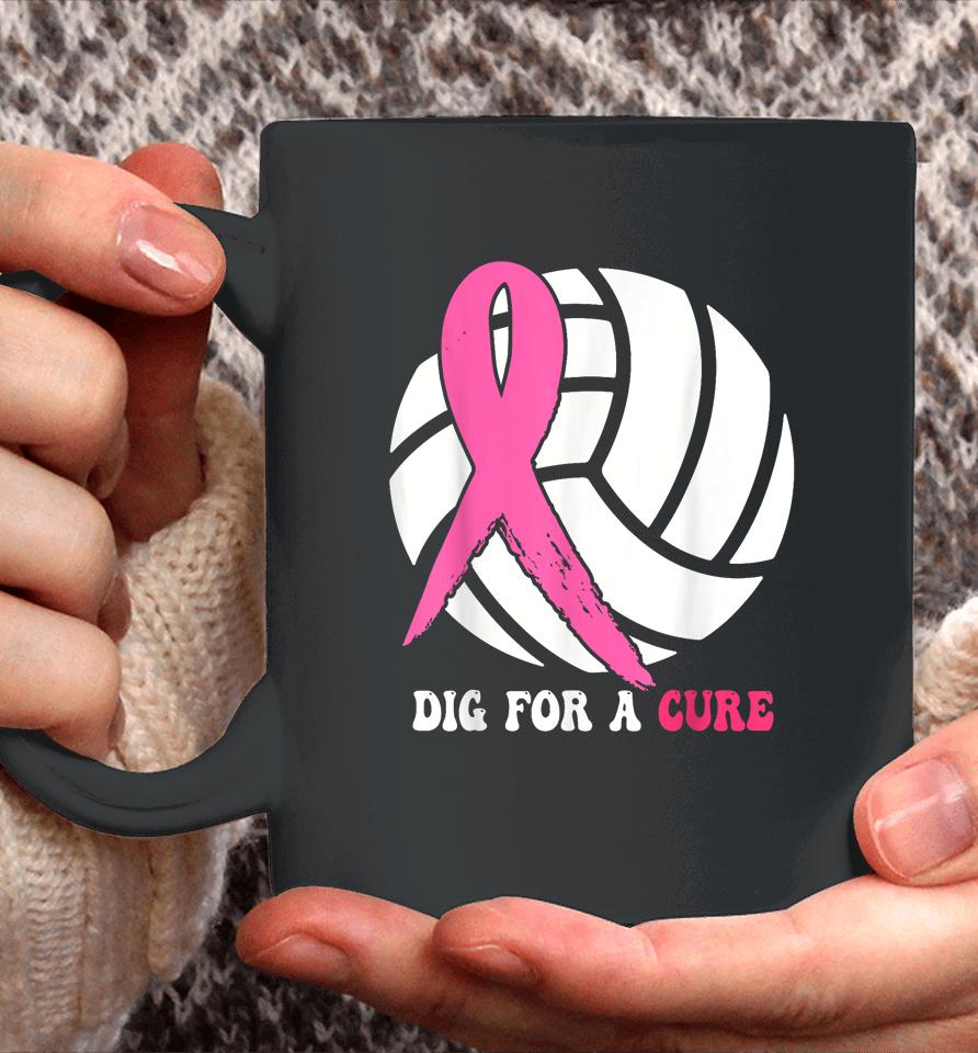 Dig For A Cure Breast Cancer Awareness Volleyball Pink Out Coffee Mug