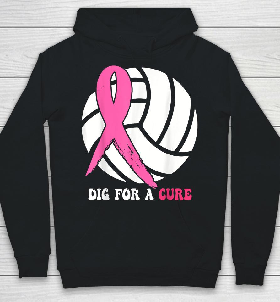 Dig For A Cure Breast Cancer Awareness Volleyball Pink Out Hoodie