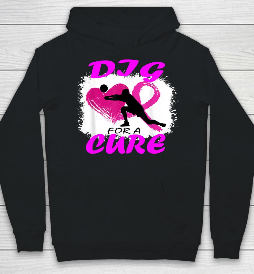 Dig For A Cure Breast Cancer Awareness Volleyball Pink Out Hoodie