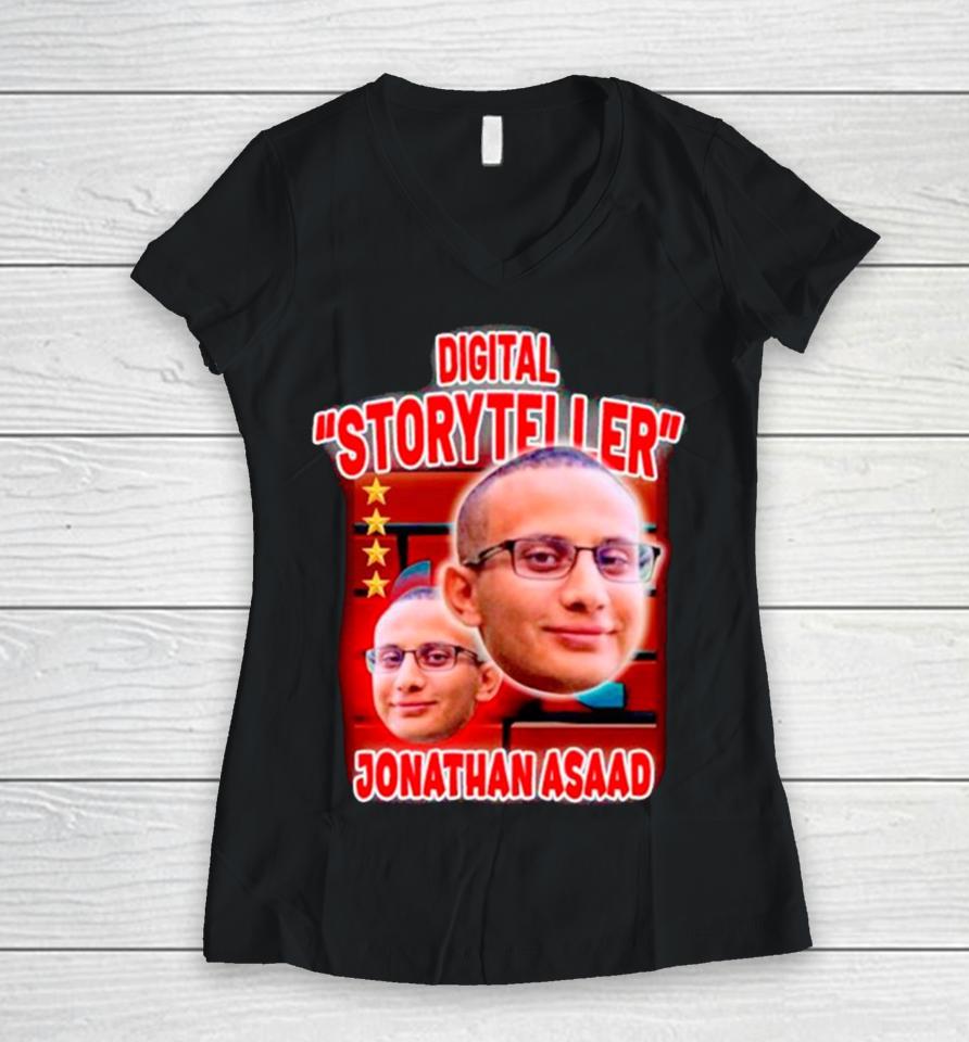 Digital Storyteller Jonathan Asaad Women V-Neck T-Shirt