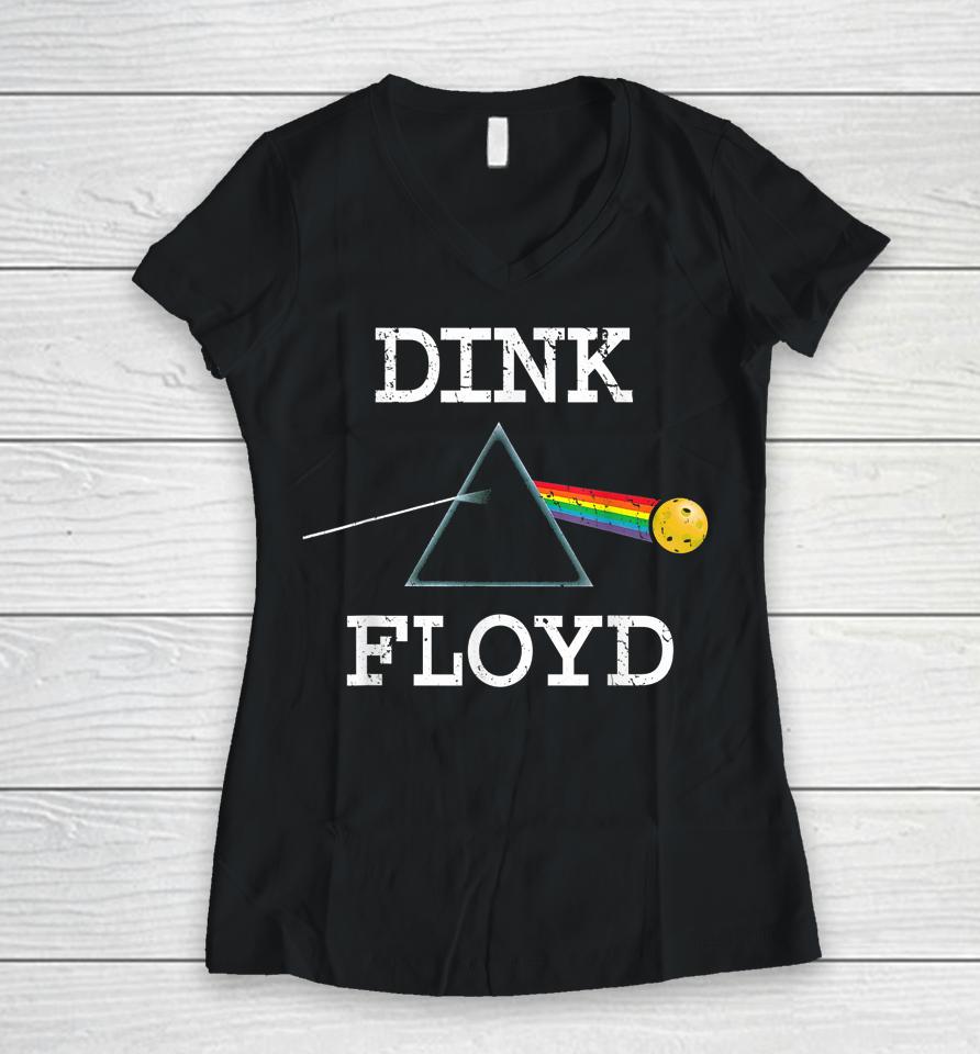 Dink Floyd Pickleball Vintage Women V-Neck T-Shirt
