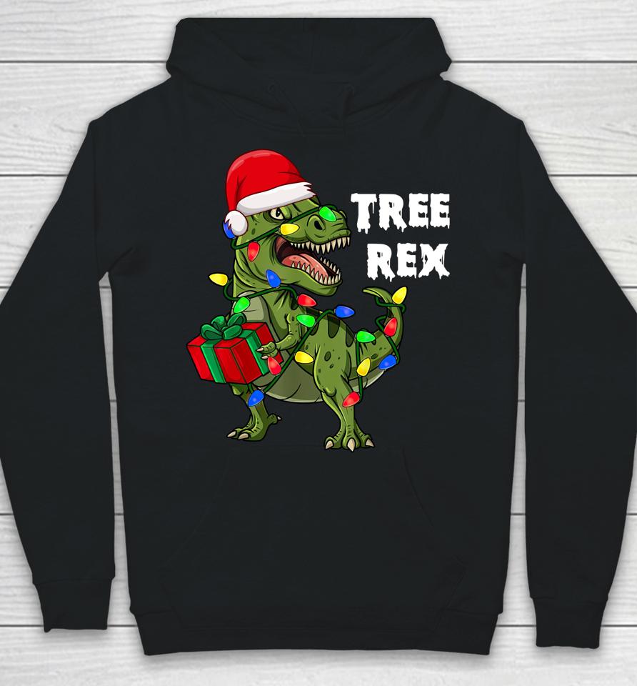 Dinosaur Christmas Tree Rex Santa Hat Dinosaur Hoodie