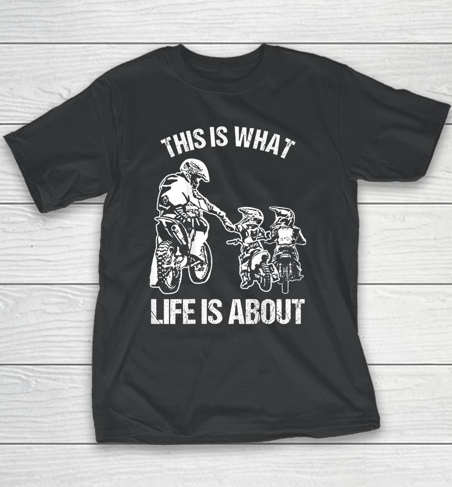 Dirt Bike Dad Motocross Motorcycle Fmx Biker Father And Kids Youth T-Shirt