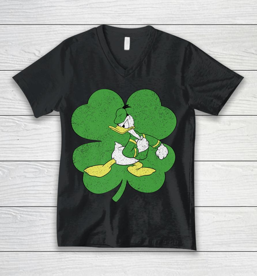 Disney Donald Duck Shamrock St Patrick’s Day Unisex V-Neck T-Shirt