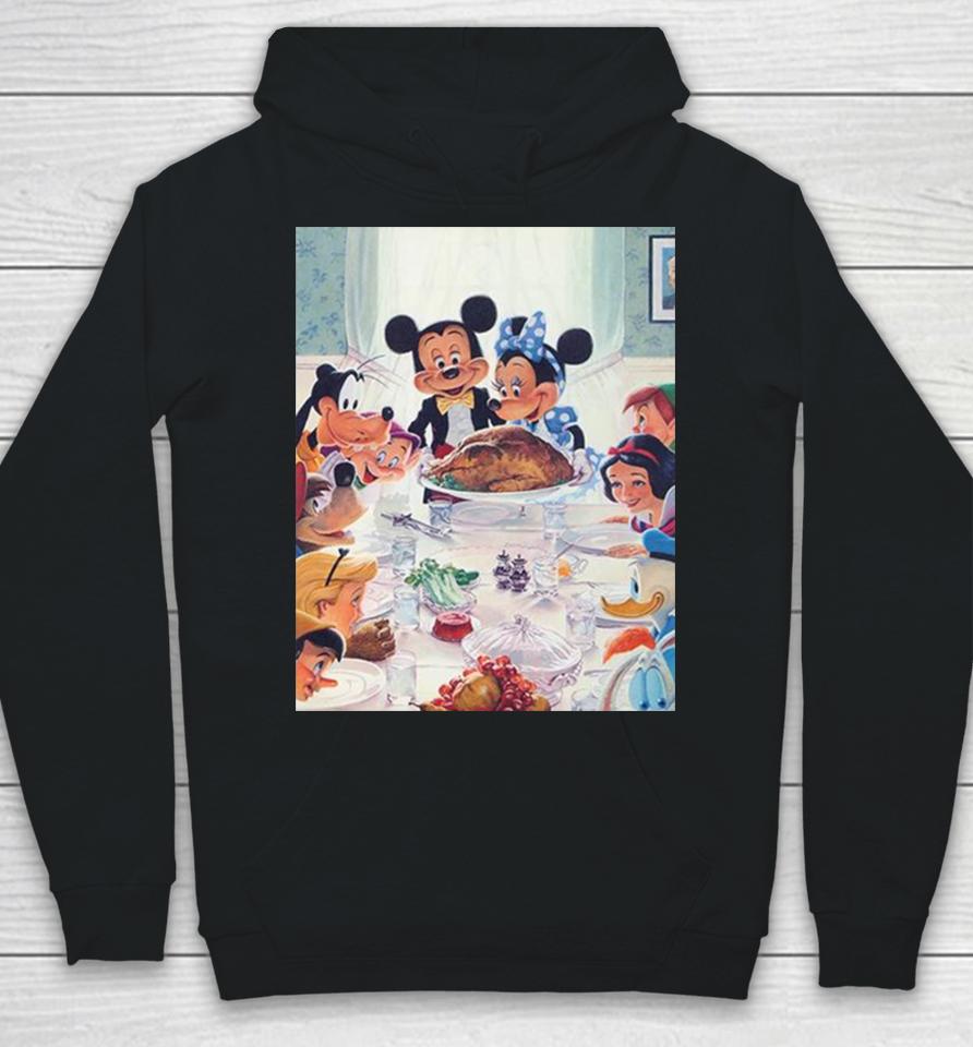Disney Has Released A New Thanksgiving Painting With Mickey Minnie Snow White Goofy Peter Pan Hoodie