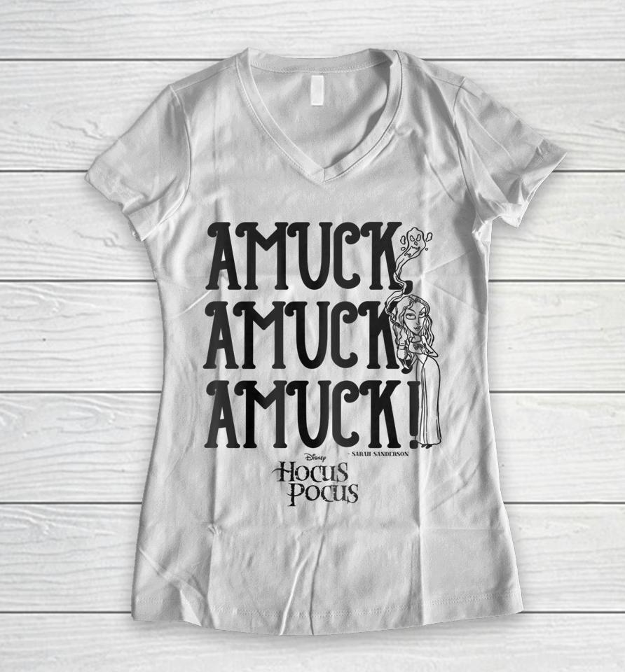 Disney Hocus Pocus Amuck Amuck Amuck Women V-Neck T-Shirt