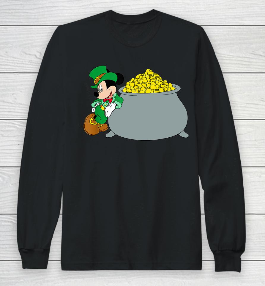 Disney Mickey Mouse St Patrick's Day Pot Of Gold Long Sleeve T-Shirt