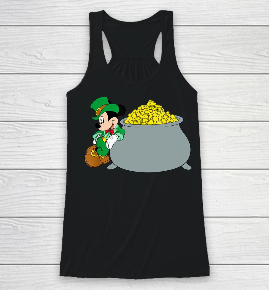 Disney Mickey Mouse St Patrick's Day Pot Of Gold Racerback Tank