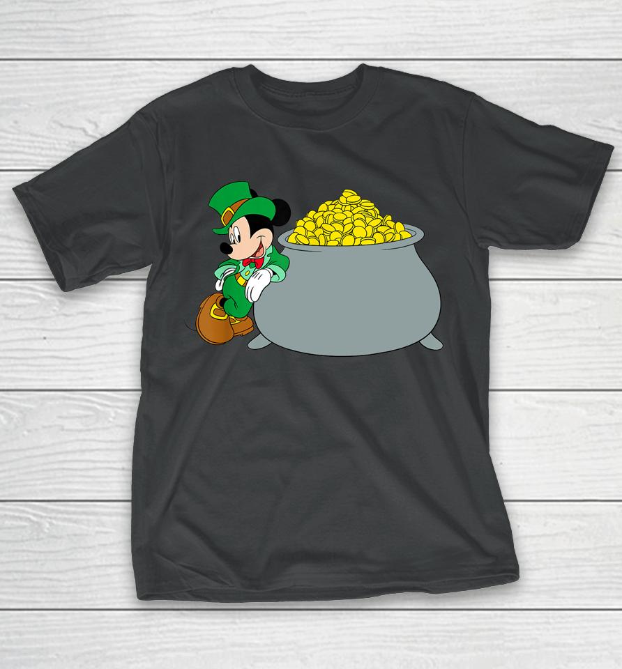 Disney Mickey Mouse St Patrick's Day Pot Of Gold T-Shirt
