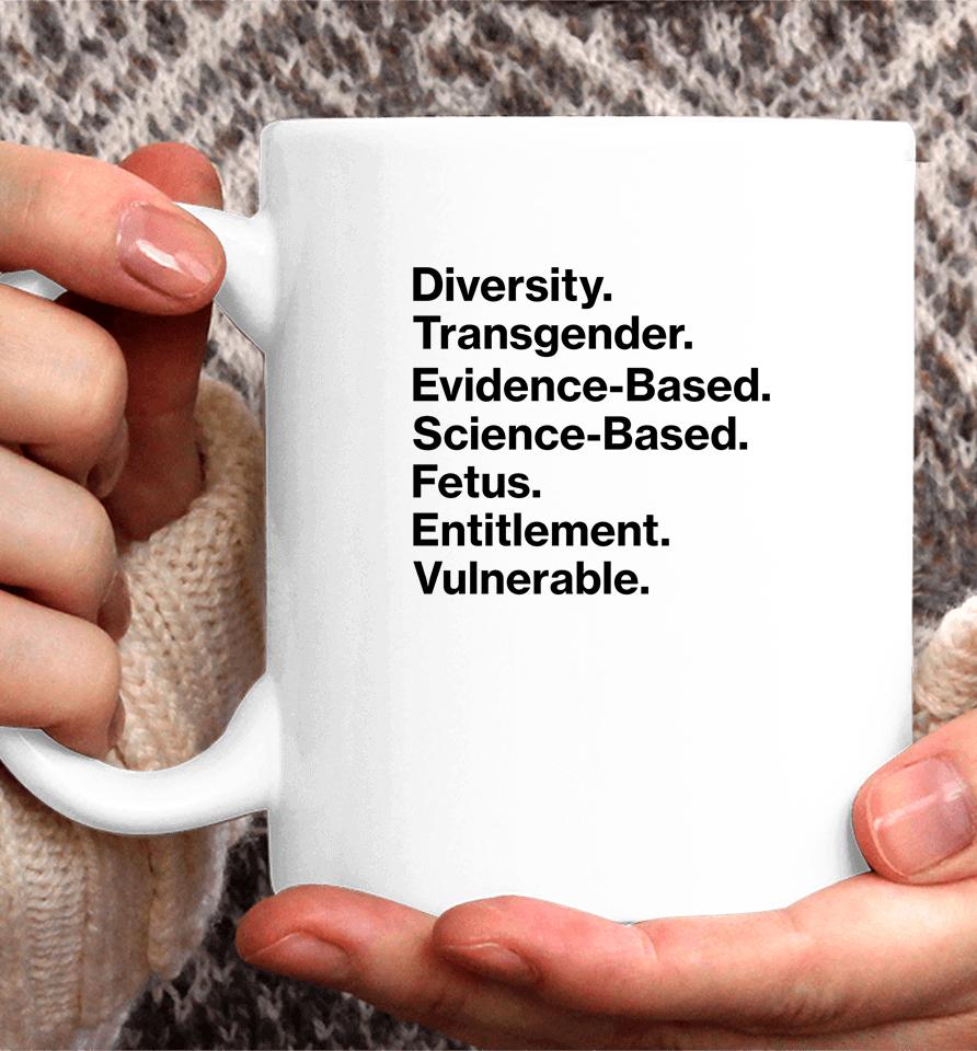 Diversity Transgender Evidence Based Science Based Fetus Entitlement Vulnerable Coffee Mug