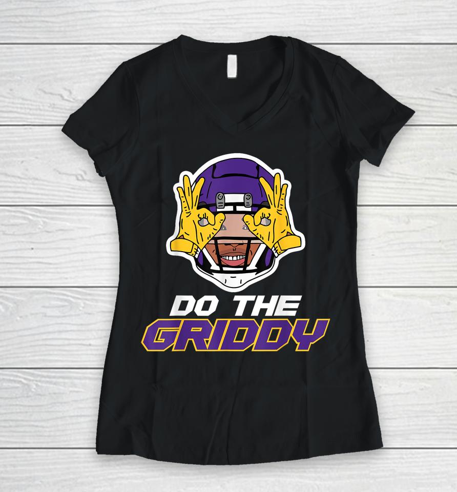 Do The Griddy - Griddy Dance Football Funny Women V-Neck T-Shirt