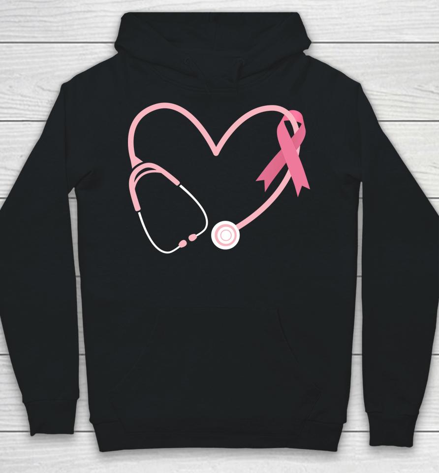 Doctor Nurse Heart Love Pink Ribbon Cute Breast Cancer Gifts Hoodie