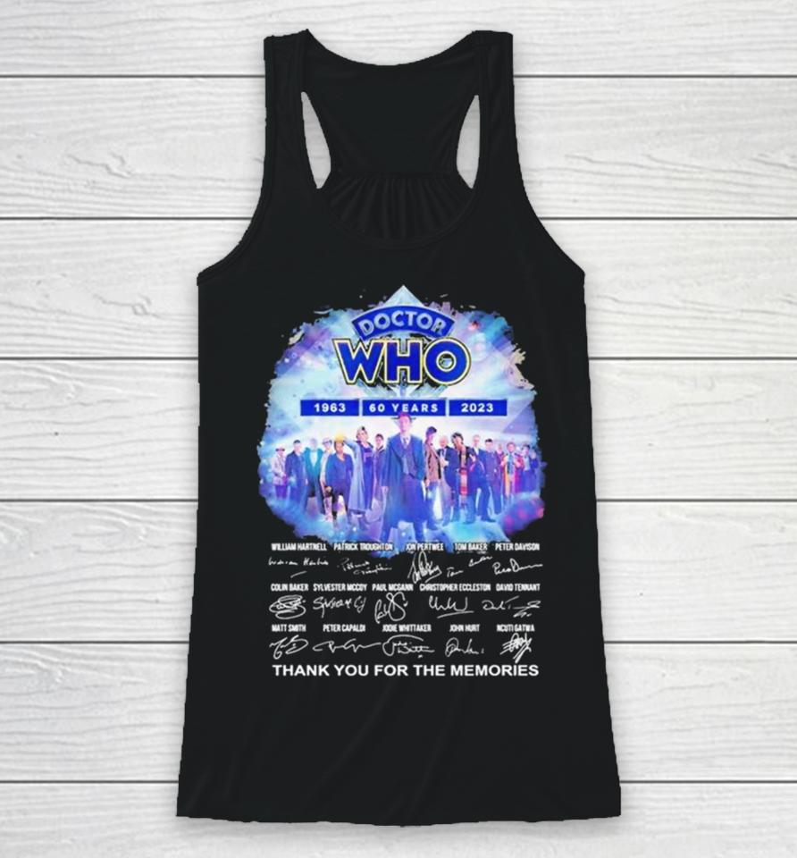 Doctor Who 60 Years 1963 2023 Signature Thank You For The Memories Racerback Tank