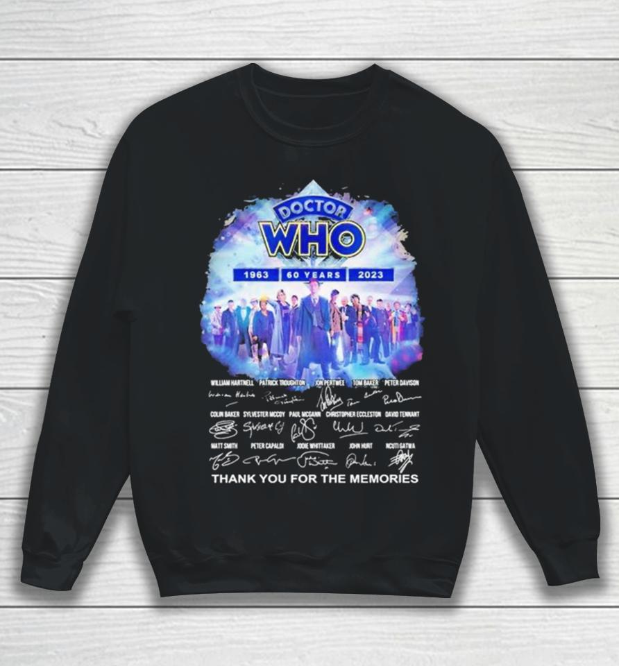 Doctor Who 60 Years 1963 2023 Signature Thank You For The Memories Sweatshirt