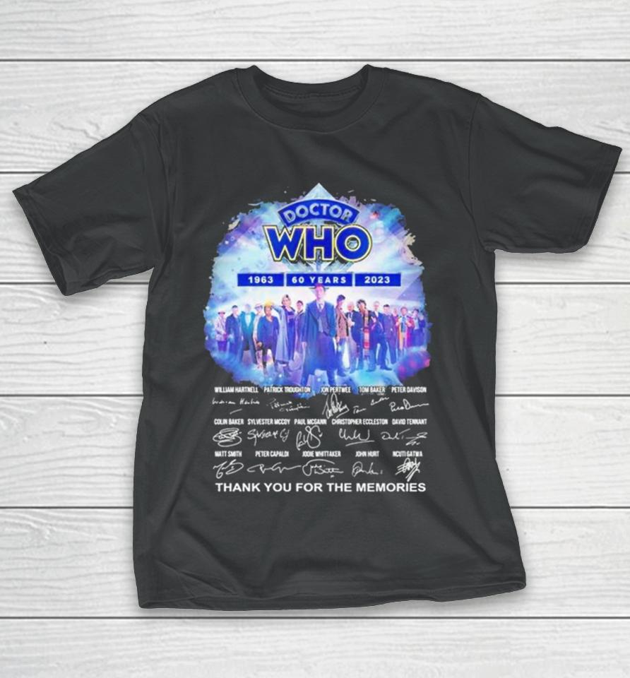 Doctor Who 60 Years 1963 2023 Signature Thank You For The Memories T-Shirt
