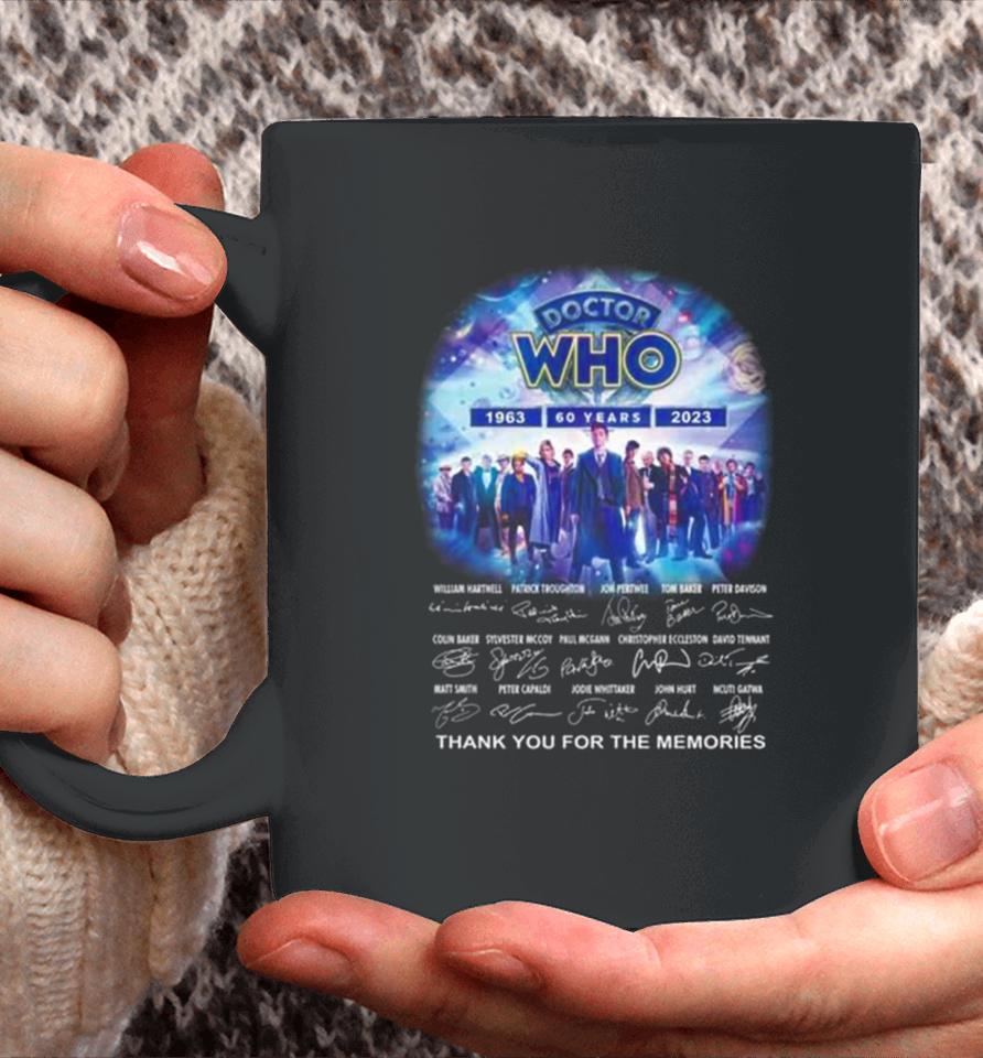 Doctor Who 60 Years 1963 2023 Thank You For The Memories Doctor Who Signatures Coffee Mug