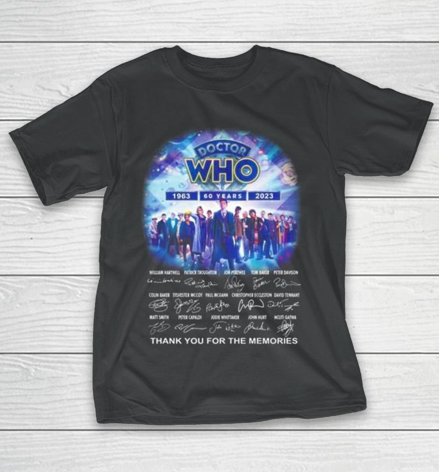 Doctor Who 60 Years 1963 2023 Thank You For The Memories Doctor Who Signatures T-Shirt