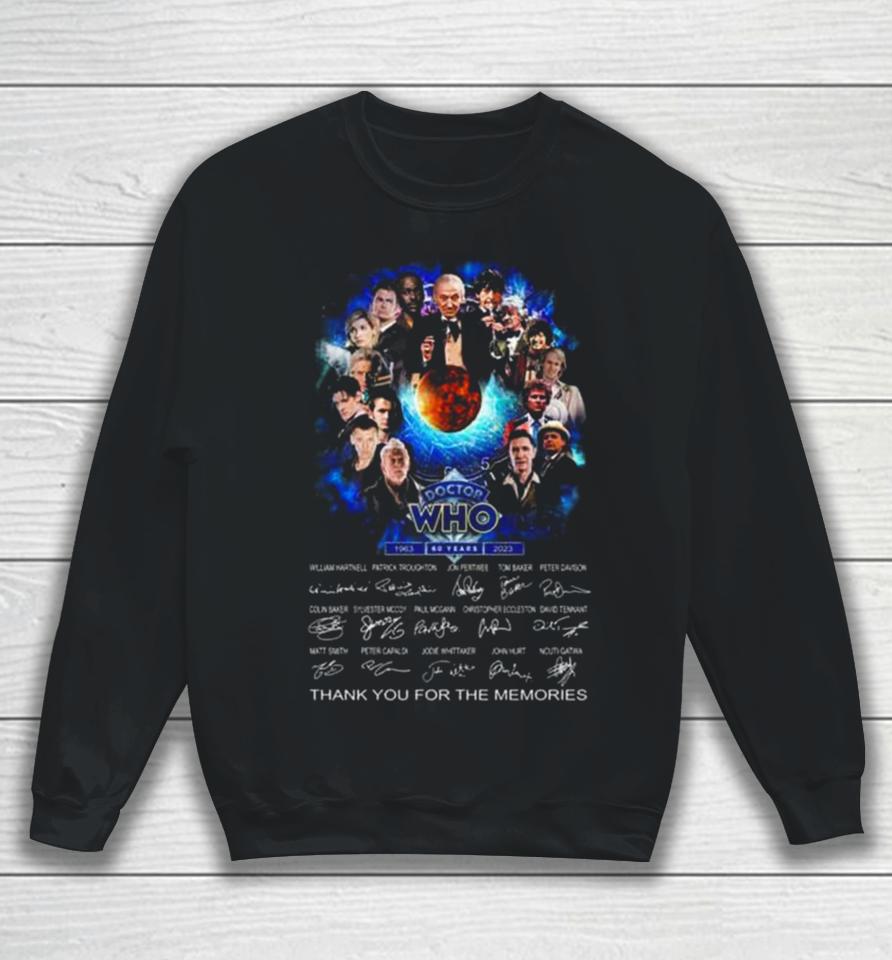 Doctor Who 60 Years 1963 2023 Thank You For The Memories Signatures Sweatshirt