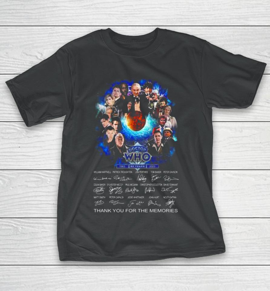 Doctor Who 60 Years 1963 2023 Thank You For The Memories Signatures T-Shirt
