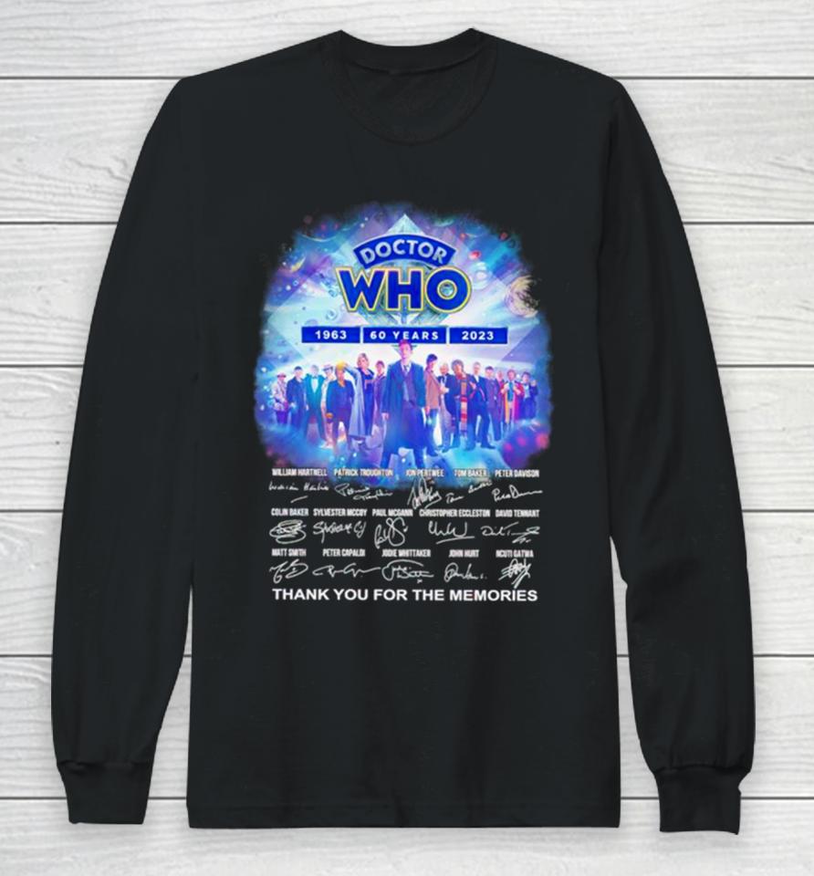 Doctor Who 60 Years Anniversary Thank You For The Memories Signatures Long Sleeve T-Shirt