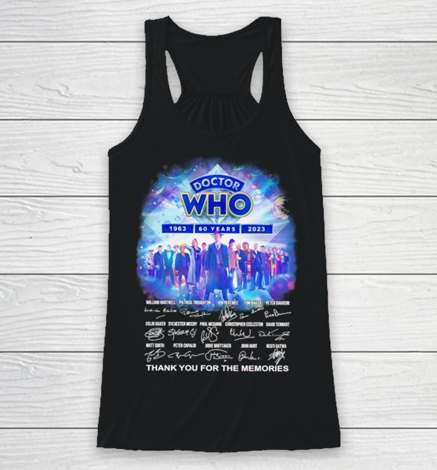 Doctor Who 60 Years Anniversary Thank You For The Memories Signatures Racerback Tank