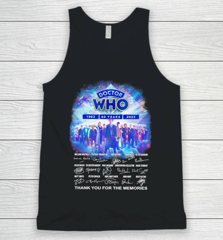 Doctor Who 60 Years Anniversary Thank You For The Memories Signatures Unisex Tank Top