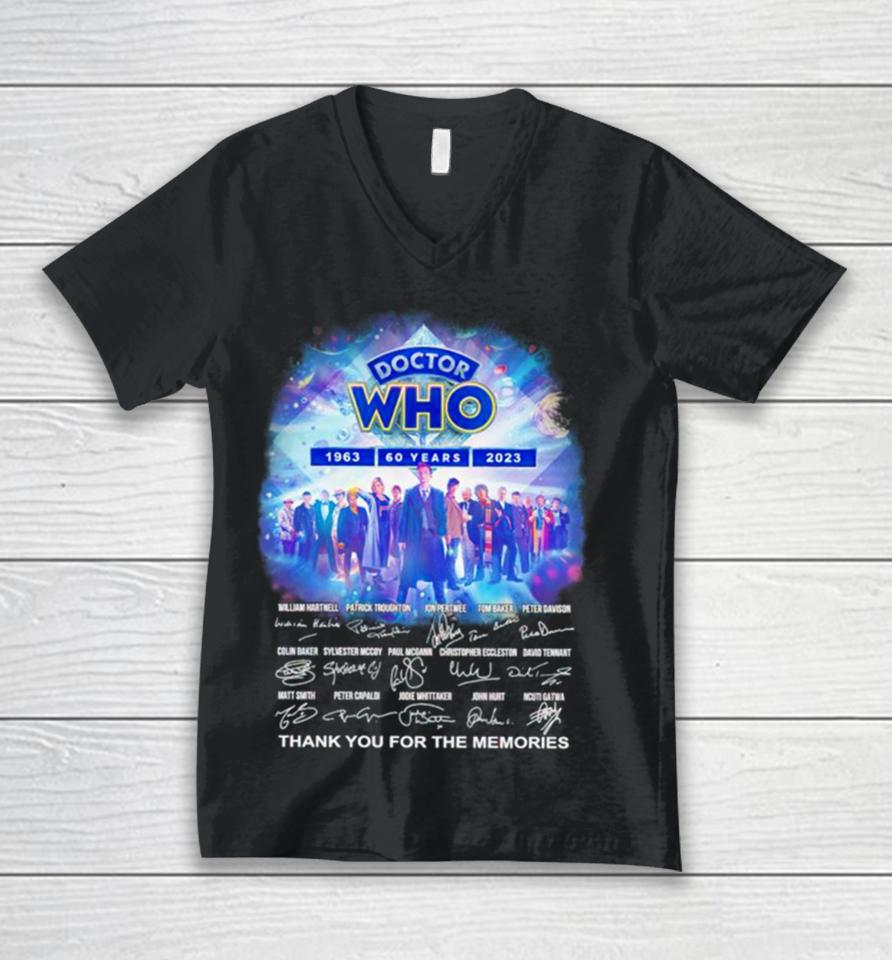 Doctor Who 60 Years Anniversary Thank You For The Memories Signatures Unisex V-Neck T-Shirt