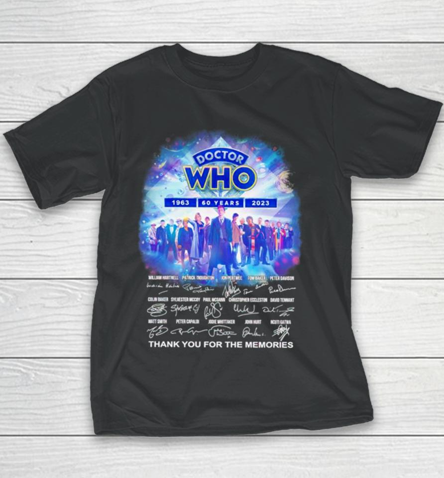 Doctor Who 60 Years Anniversary Thank You For The Memories Signatures Youth T-Shirt