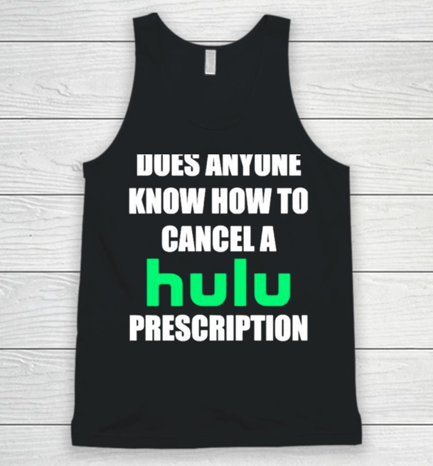 Does Anyone Know How To Cancel Hulu Prescription Unisex Tank Top