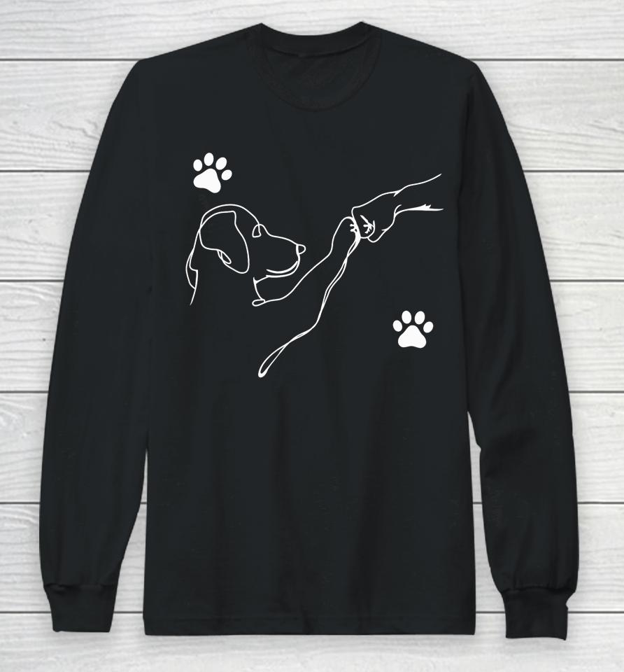Dog And People Beat Hand, Dog, Friendship Long Sleeve T-Shirt