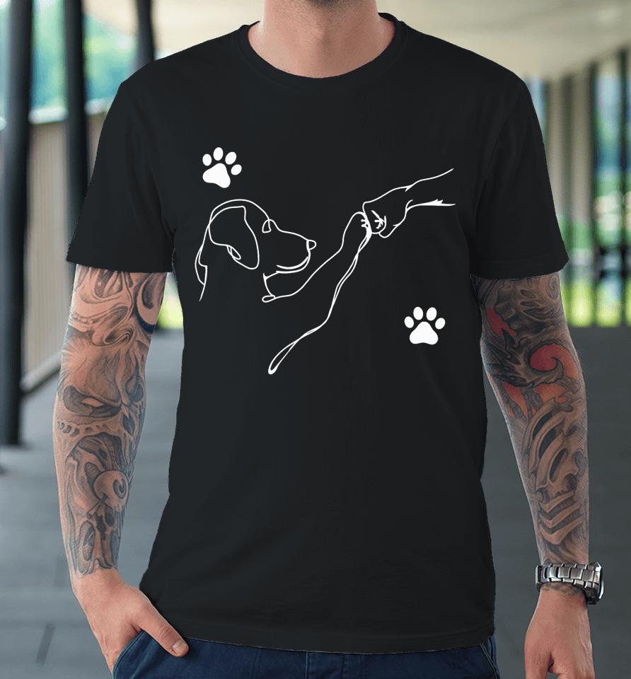 Dog And People Beat Hand, Dog, Friendship Premium T-Shirt