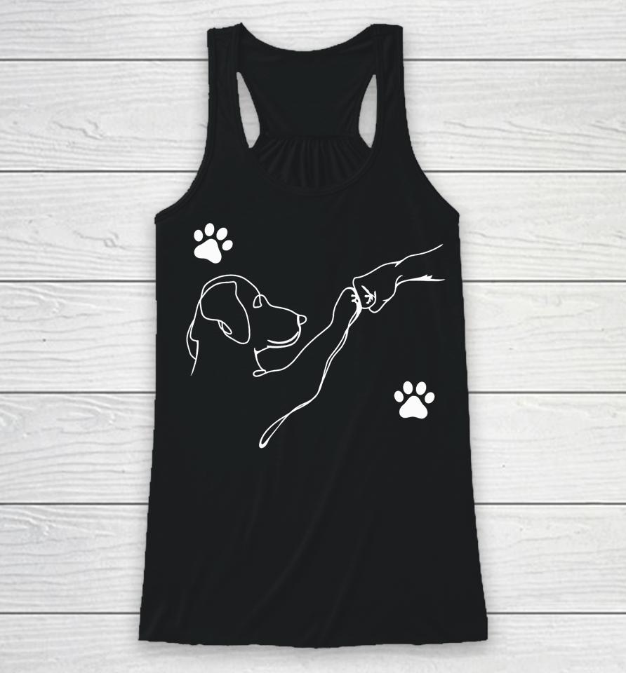 Dog And People Beat Hand, Dog, Friendship Racerback Tank
