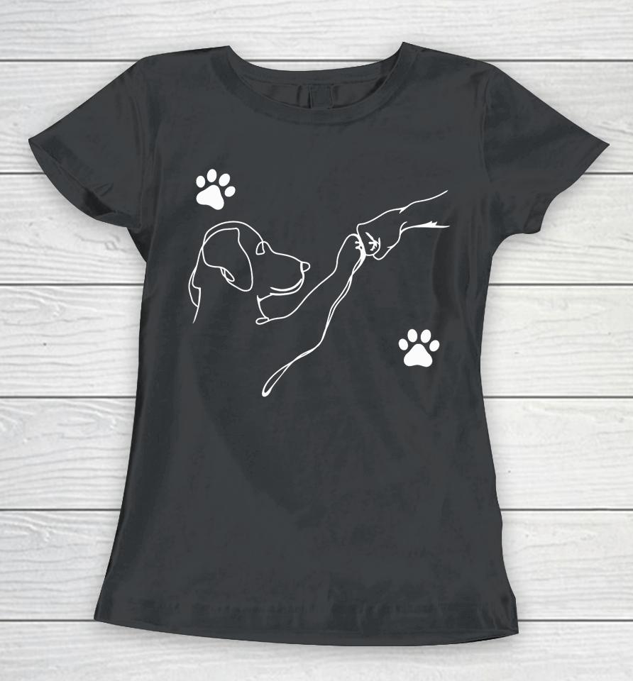 Dog And People Beat Hand, Dog, Friendship Women T-Shirt
